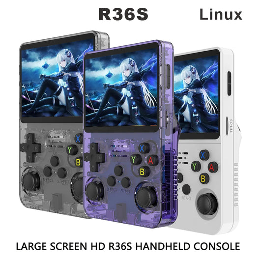 2023 New R36S Retro Handheld Video Game Console Linux System 3.5 Inch IPS Screen Mini Video Player 128GB Classic Gaming Emulator